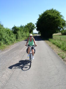Nicole op de fiets