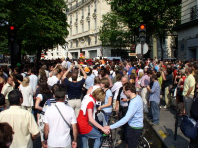 Toeschouwers op 14 juli